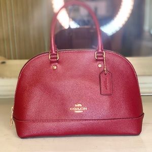 Real Coach red leather hand bag